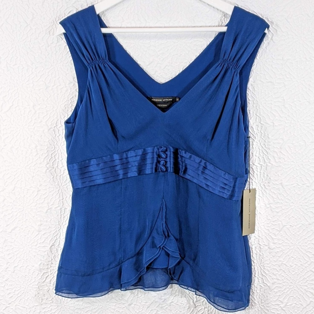 Adrienne Vittadini 100% Silk Sleeveless Top